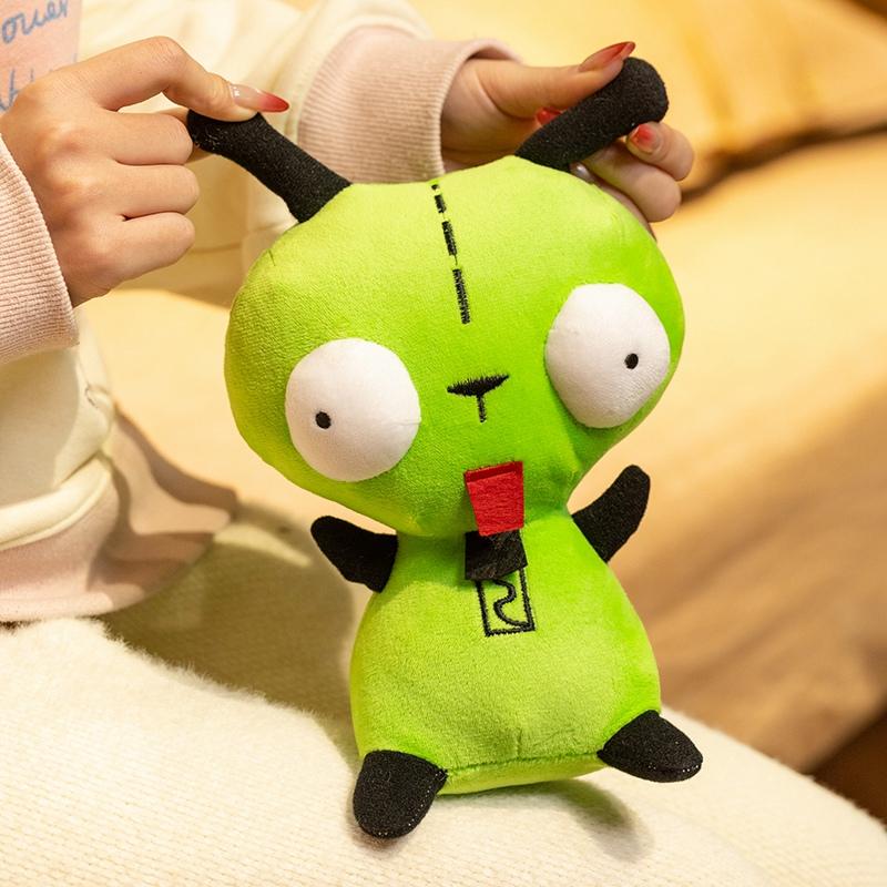 Плюшевая игрушка Invader Zim с молнией Аниме Мягкая набивная кукла Милый мультяшный Коллекционные украшения Детский Рождественский подарок