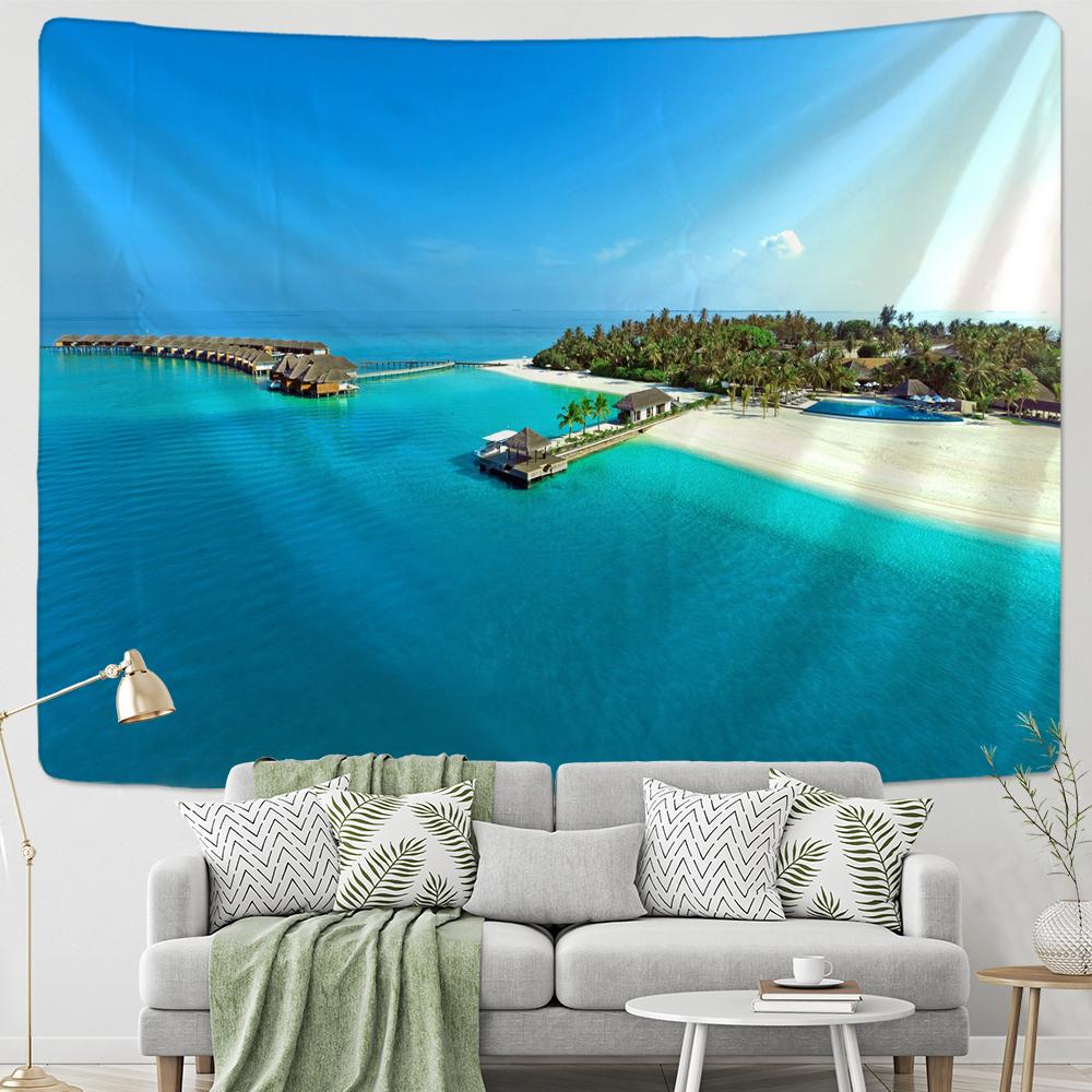 Tropical Beach Tapestry Nordic Style Starry Sky Tapestry Tapestry Bedroom Psychedelic Tapestry