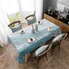 Beach Gradient Blue Tablecloth Holiday Decor Waterproof Rectangular Tablecloths Wedding Decor Table Cover