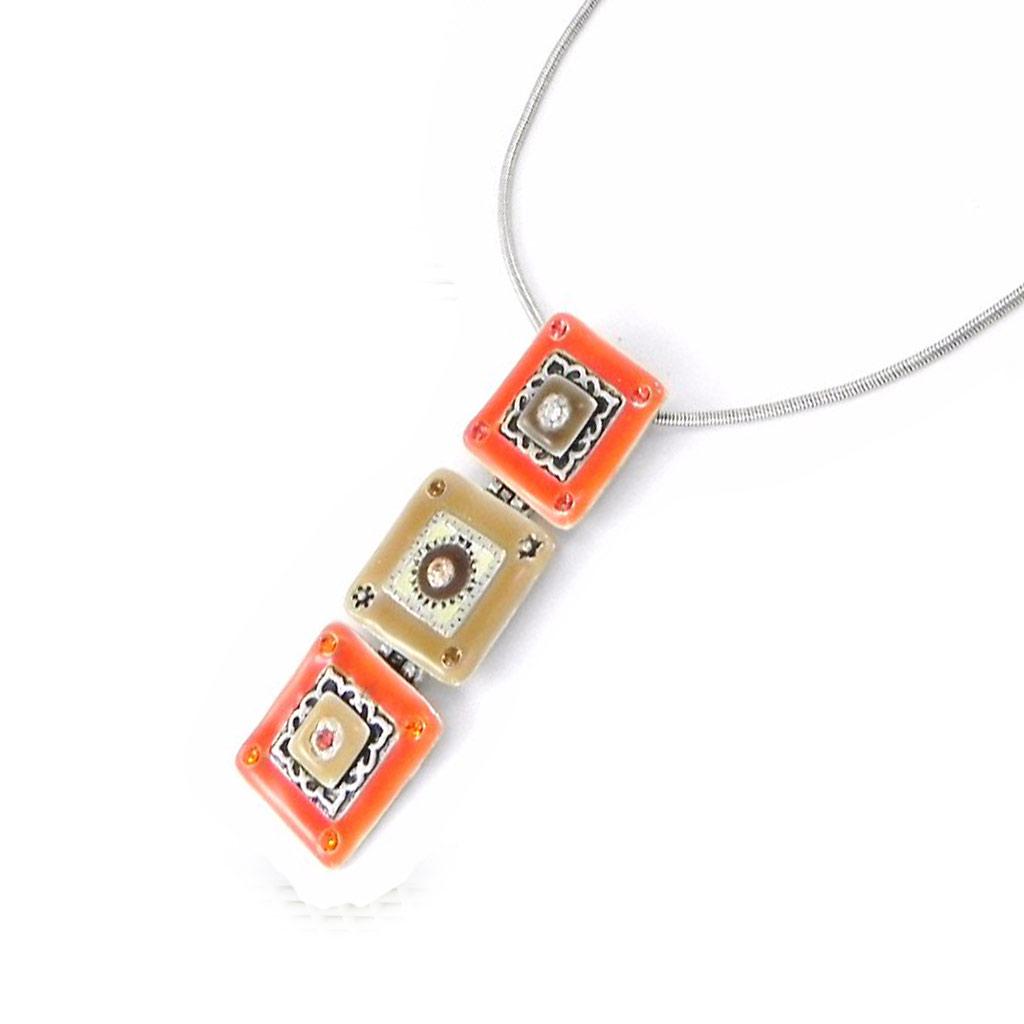 Les Trésors De Lily [D9683] - Дизайнерское колье «Эсмеральда», оранжевое