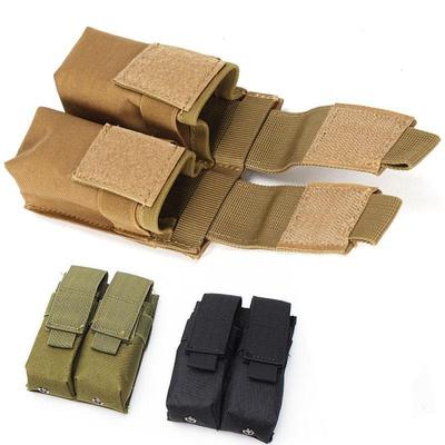 Тактическая подсумка на пояс Molle для двойного магазина пистолета, крепление-подсумок для фонарика, пакет аксессуаров для охоты на оружие