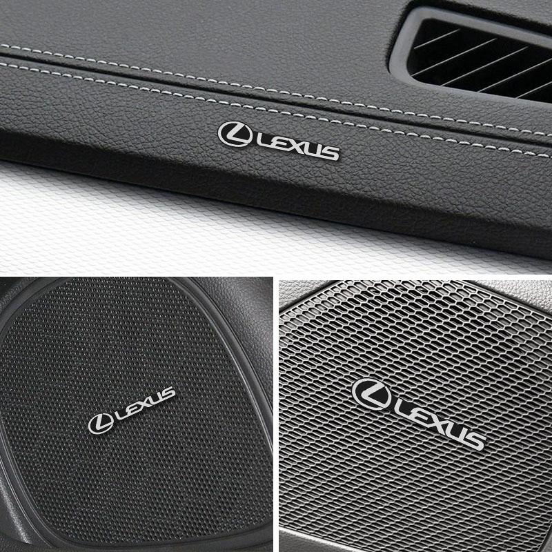fxcr3 5/10Pcs 3D Aluminum Car Audio Stereo Speaker Badge Emblem Sticker For Lexus GX470 RX330 Ct200h IS200 RX450h IS300h NX300h UX RX