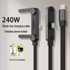 Складной USB-кабель для быстрой зарядки 240 Вт, 1,5 м, двойной Type-C, для Huawei