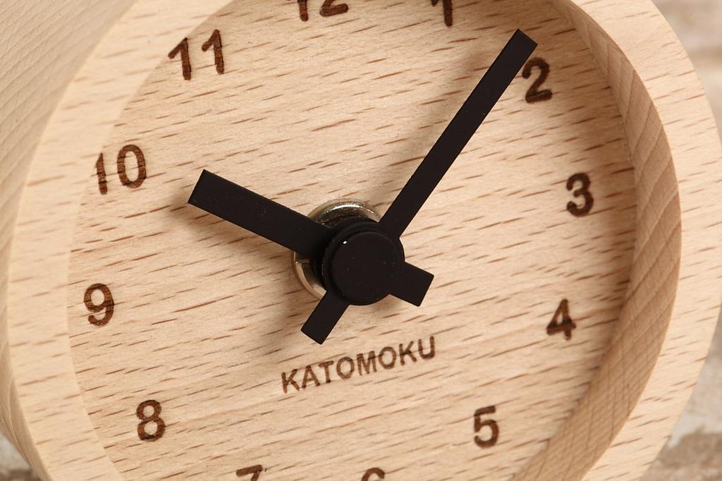 KATOMOKU muku мини-часы круглые черные деревянные настольные 85 x 85 x 46 мм km-26BK, часы,