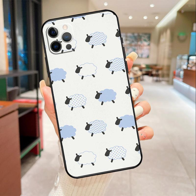 Милый Чехол для Телефона с Овечкой Для iPhone 17 16 15 14 13 11 12 Pro Max mini 16 Plus 16e 17 Air Защитный Чехол