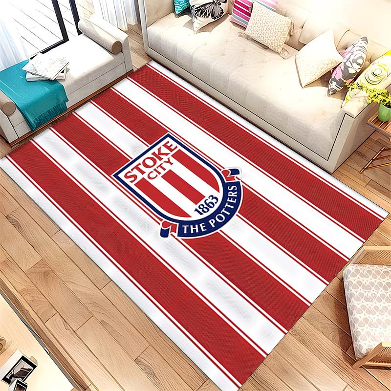 Stoke City Football Club (5) Rug Suitable For Living Rooms Bedrooms Computer Rooms Dining Areas And Placement Under Tables And Chairs Also An Ideal Ch