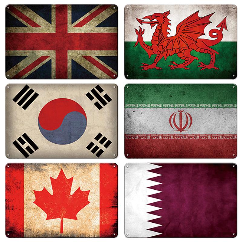 INEED Декор флаг страны винтажные постеры доска металлическая вывеска настенное художественное украшение жестяная вывеска бар паб гостиная домашняя железная живопись