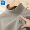 JEANSWEST LIFE Мужская свободная термофутболка с длинным рукавом, воротником-стойкой и двусторонним флисом