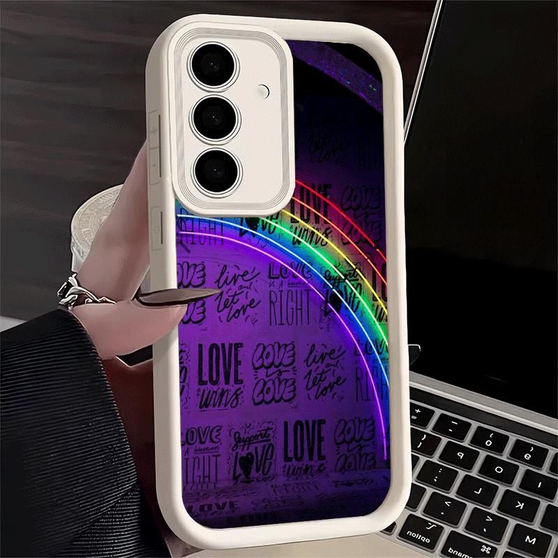 Phone Case for Samsung Galaxy A17 A16 A15 A14 A13 LGBT Rainbow Love Is Love A56 A36 A26 A55 A35 A25 A54 A34 A24 A53 A33 A23 A07