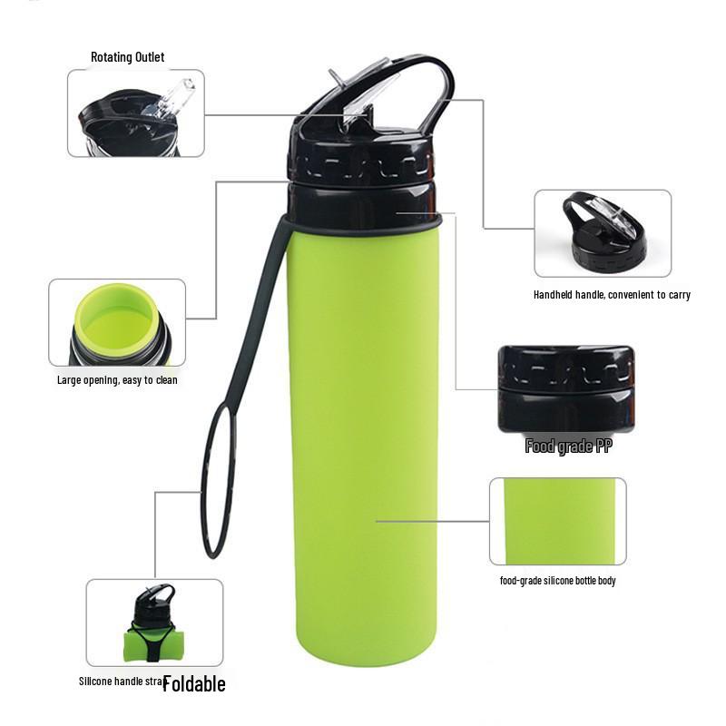 Foldable Silicone Outdoor Sports Water Bottle - Creative Travel Cup
