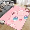 Jigglypuff Flannel Pattern Square Carpet,Area Rug,Carpet Rug for Living Room Bedroom Sofa Playroom Decor,Non-slip Floor Mat