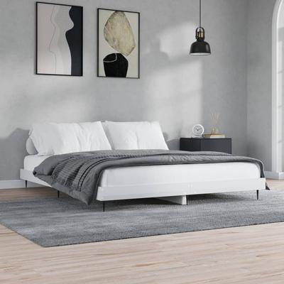 vidaXL Bettgestell Hochglanz-Weiß 120x200 Cm Holzwerkstoff