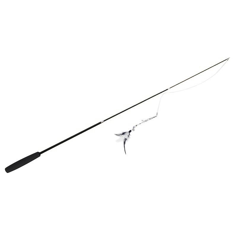 Pet Cat Toy Super Long Three Section Telescopic Rod Retractable Cat Teaser Stick Cat Teaser Supplies