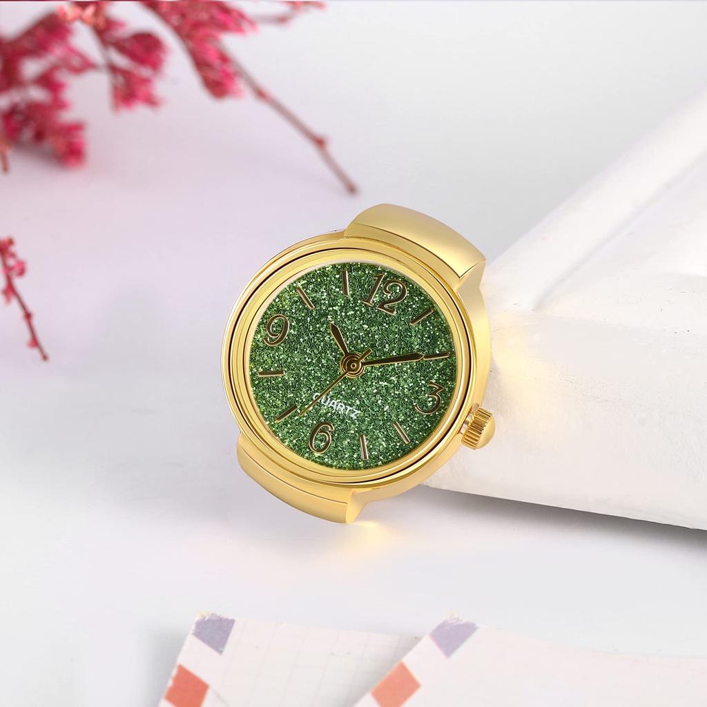 JEWELRYWE Часы-кольцо Антикварные часы-кольцо Белый подарок на день Часы-кольцо Свободный размер Водонепроницаемые женские аналоговые золотые на день рождения Годовщина День святого Валентина золотые