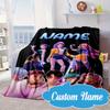 Custom Name KPop Cartoon Blanket bed sofa Blanket Flannel Blanket for Camping, Hiking, Picnic Essentials,gift for Fan family