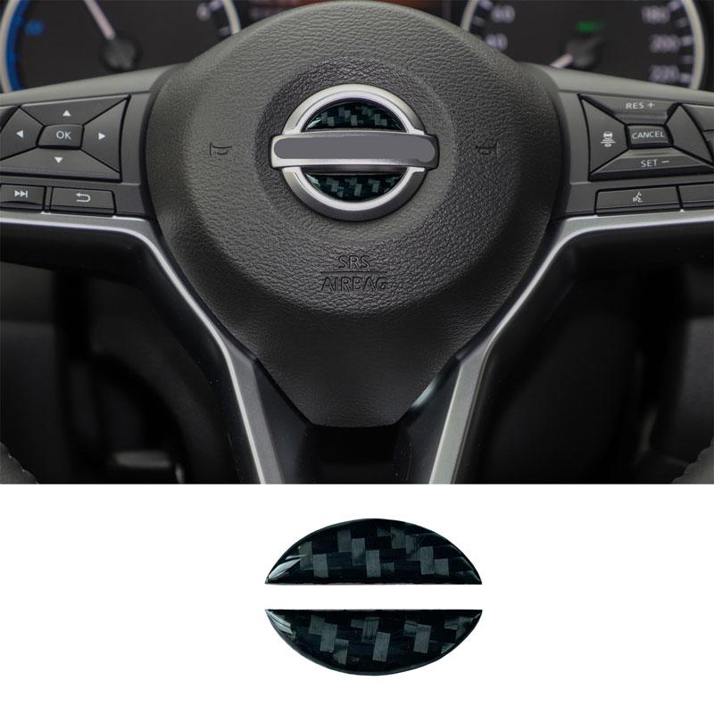 Carbon Fiber Car Steering Wheel Sticker For Tiida Teana Skyline Juke X-Trail Almera Qashqai Auto Interior Accessories