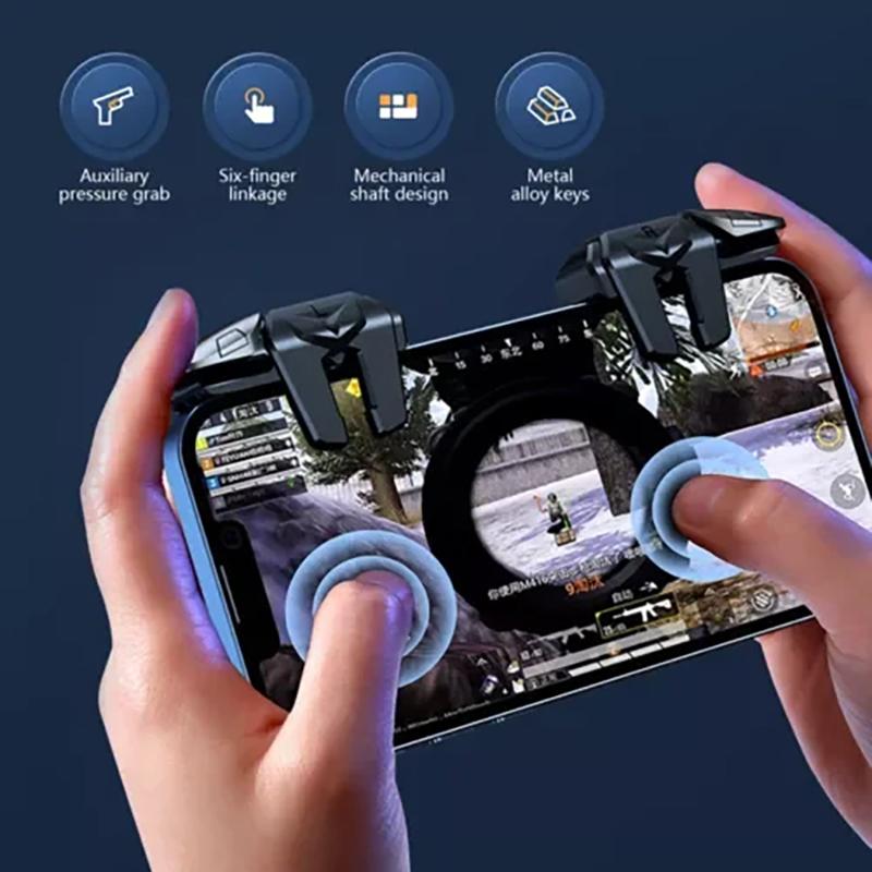 G21 Six Fingers Mobile Phone Game Trigger for PUBG Aim Shooting L1 R1 ABS Key Button for Android IOS Universal Gamepad Joystick