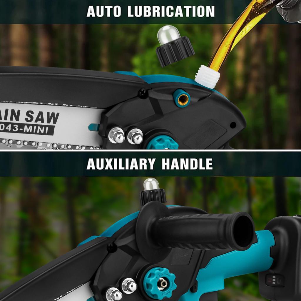 1500 Вт-1999 Вт 8-дюймовая бесщеточная электрическая цепная пила с масленкой, аккумуляторная ручная цепная пила для обрезки, портативные деревообрабатывающие режущие электроинструменты