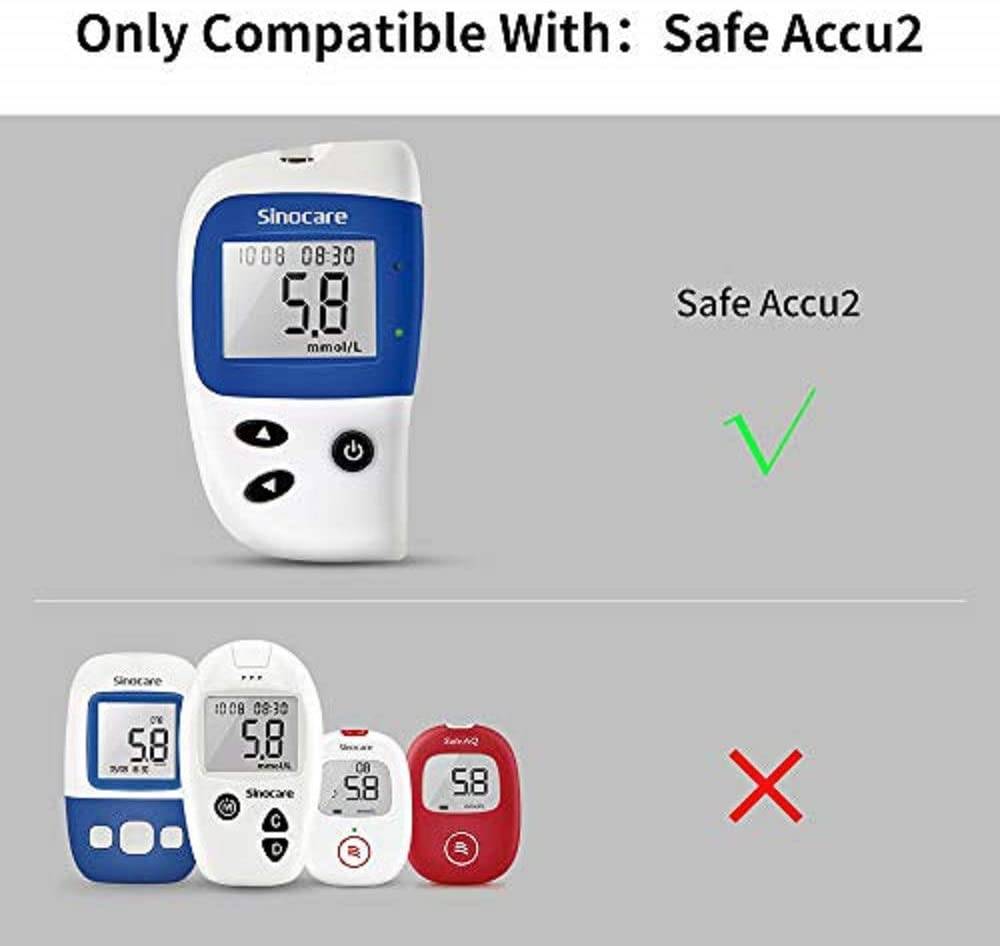 Sinocare Safe-Accu2 100 шт. тест-полоски на уровень глюкозы в крови/ланцет