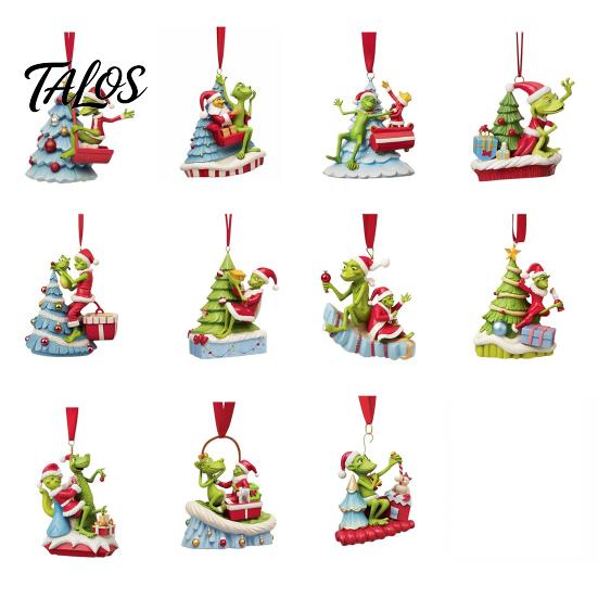Christmas Tree Hanging Ornaments Green Elf Ornament, Flat Acrylic Pendant Decorations for Car Rearview Mirror Backpack, Festive Holiday Unique