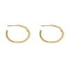 Simple C -Shaped Hoop Earrings Women 'S  New Fashion Metallic Hollow Out Tube Circle Earings