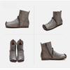 Johnature Square Toe Soft Cowhide Short Boots Retro Versatile Genuine Leather Comfortable Women's Shoes
