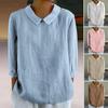Women Shirt Doll Collar Sleeve Pullover Tops Fit Solid Color Loose Tops Thin Shirt Casual