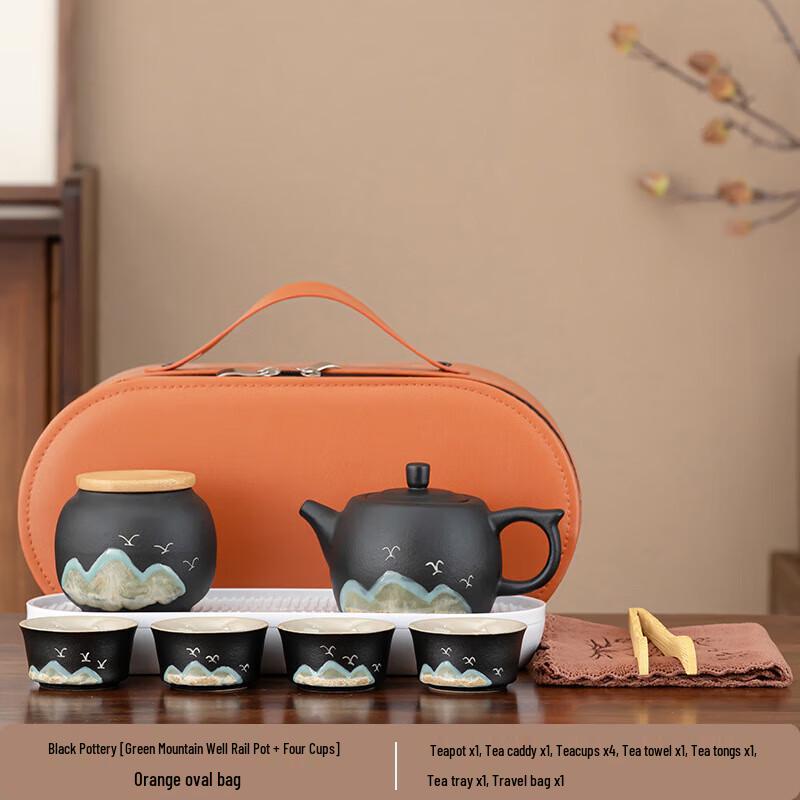 Chaxun Black Pottery Travel Tea Set