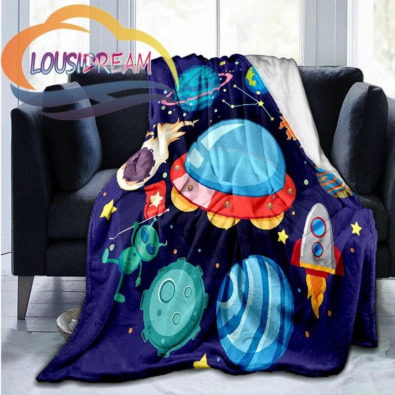 Space Universe Vector and Many Planets In Galaxy Series Wool Blanket Cashmere Fashion Flannel Blanke