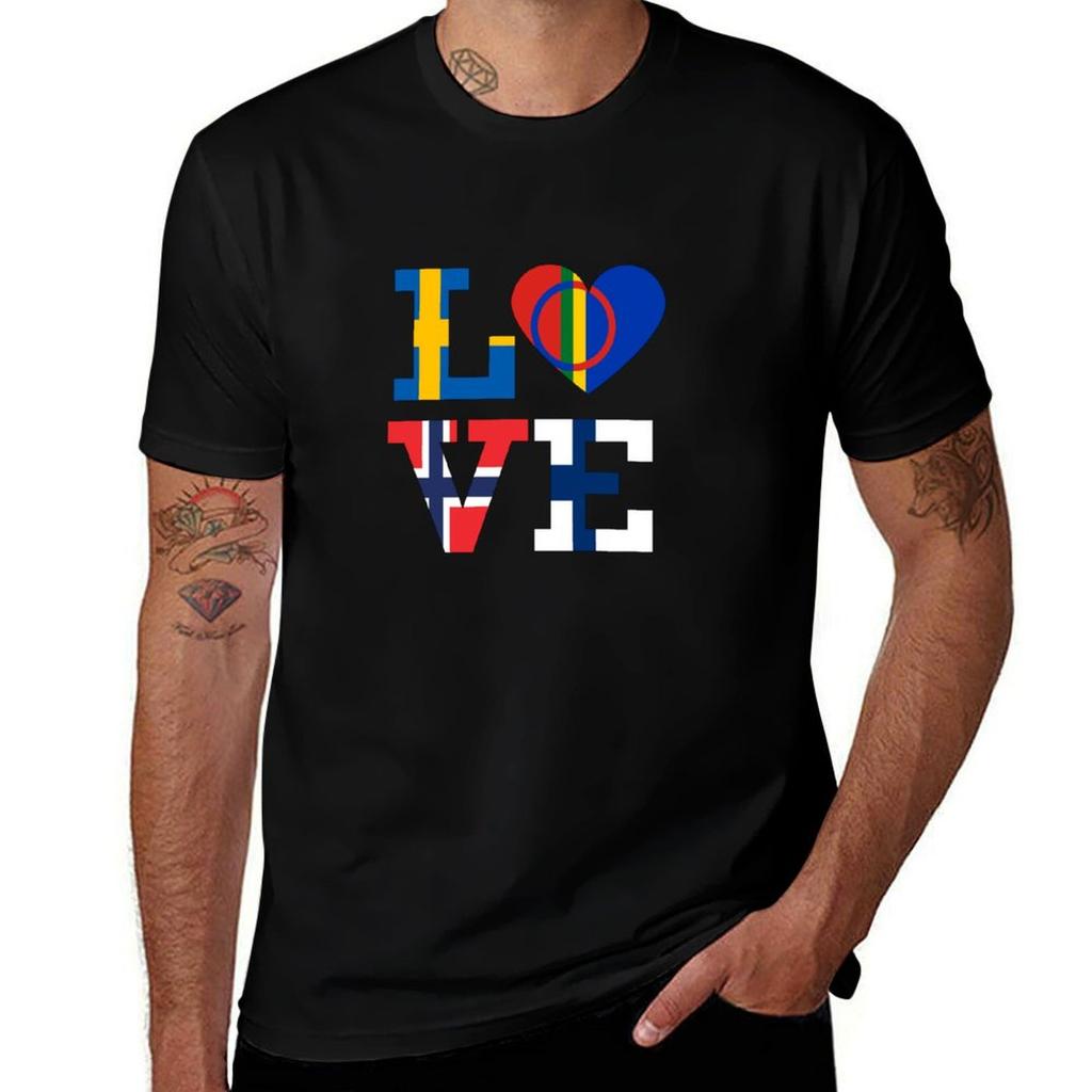 I Love Sami, Sami in finland, sapi in norway, sami in sweden T-Shirt Large Size Casual Short Sl