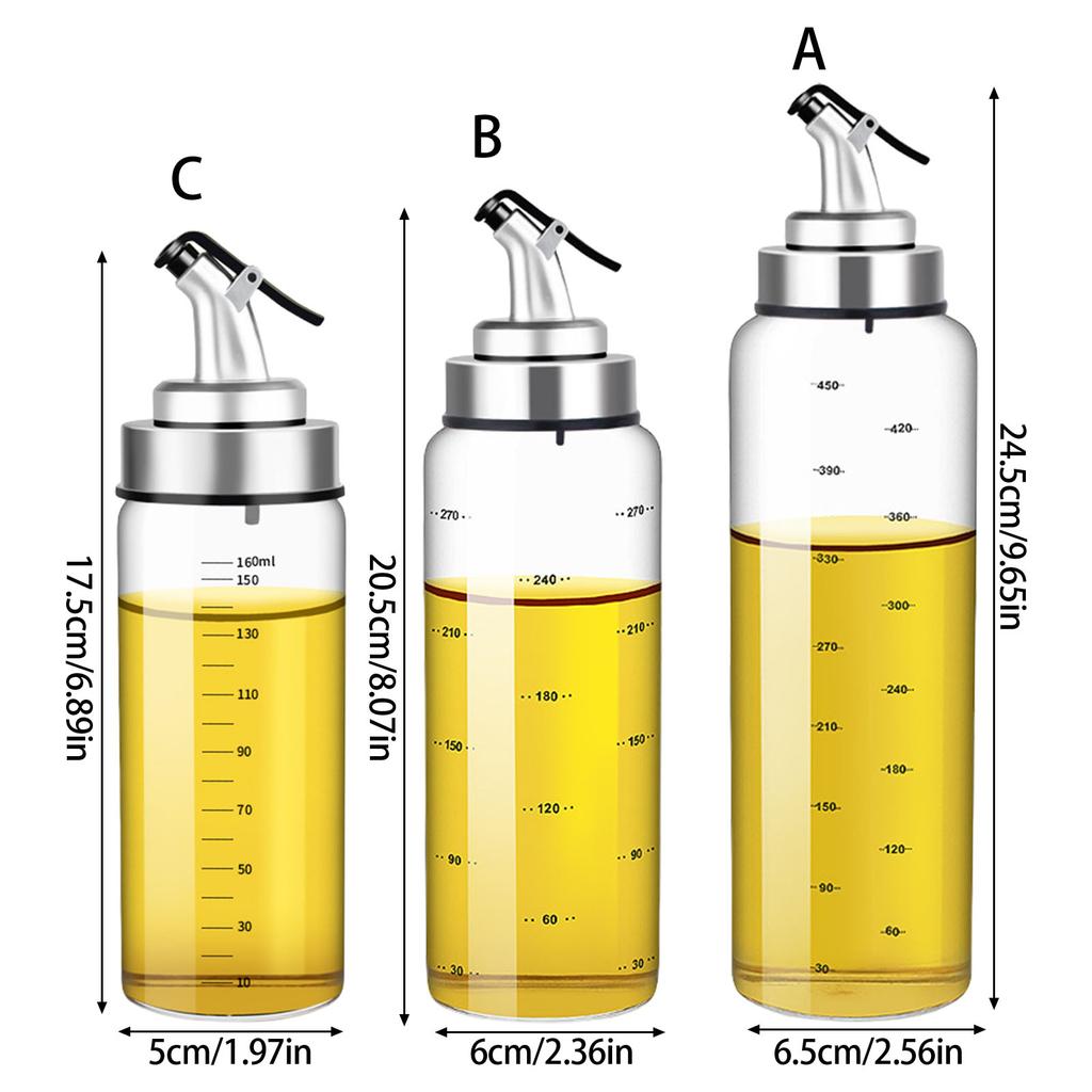 Heat Resistant Glass Oil Bottle For Kitchen Leak Proof And Large Capacity Liquid Dispenser For Soys Sauce and Vinegar