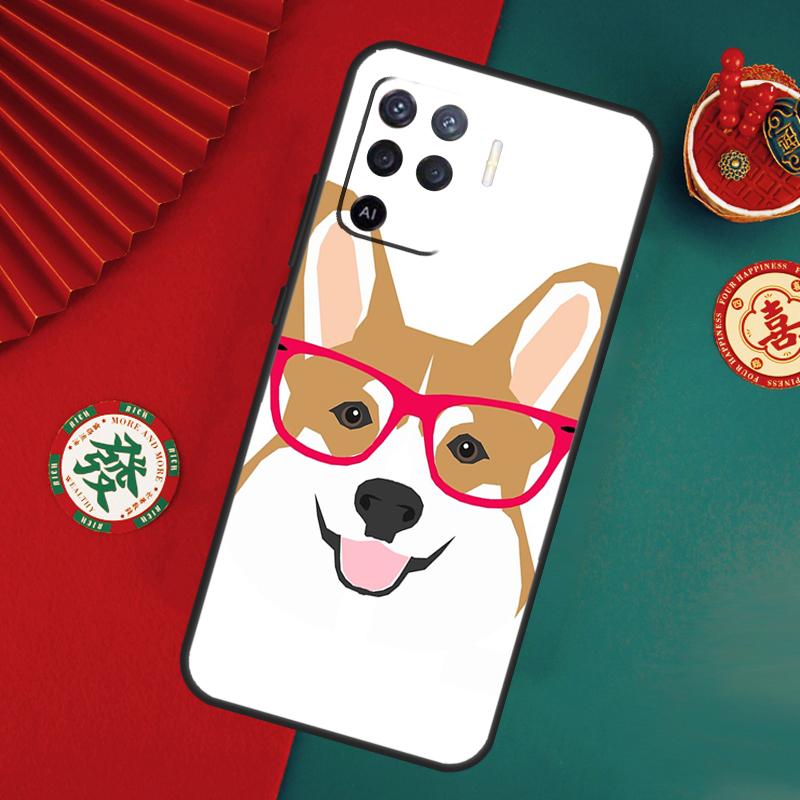 Мультяшный чехол с собакой корги для Oppo A76 A16 A96 A17 A60 A40 A80 A98 A58 A78 A18 A38 A57 A74 A54 A94 A15 A5 A6 Pro