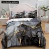Luxury Black Marble Bedding Set 3D Duvet Cover Set Single Double Twin Full Size Teens Adults Bedclothes Soft Polyester Bed Linen