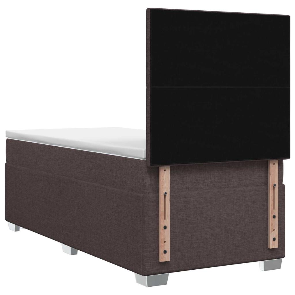Box Spring Bed with Mattress Dark Brown 80 x 200 cm Fabric