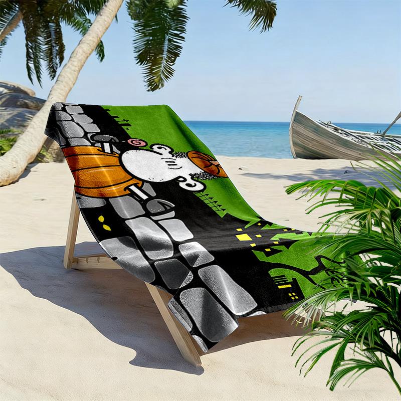 Sheepworld Print Beach Towel, Large Soft Quick Dry Towel for Beach Camping Swimming