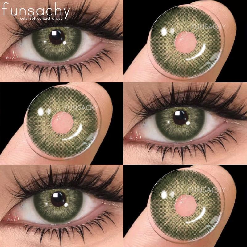 FUNSACHY 1 пара цветных контактных линз для глаз Косметика Высококачественные сине-коричневые контактные линзы Натуральные серые линзы