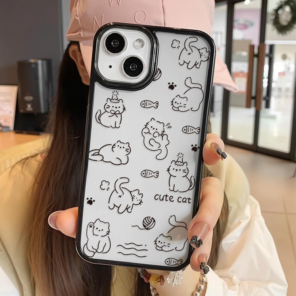 Акриловый чехол для телефона для iPhone 11 13 16 ProMax Чехол iPhone 13 14 15 ProMax 12 13 ProMax Чехол Samsung A55 A05S A54 A06 S22 A15 S23 A12 A22 A52S Мультяшный
