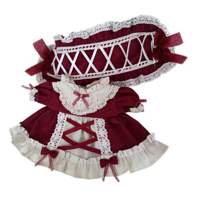 Niannyyhouse Плюшевая кукла Одежда - Набор одежды для кук 20 см: Повязка на голову + Платье, Наряд горничной, Одежда для хлопковой куклы, Дизайн с крестом и буквой, Одежда для куклы-младенца,