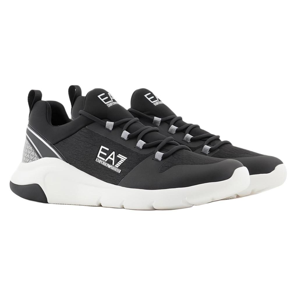 Emporio Armani EA7 Ткань Удобные Дышащие Круглый Носок Универсальные На Шнуровке Низкие По Котлу Повседневная Обувь Унисекс Кроссовки Черный Белый X8X180XK389T731