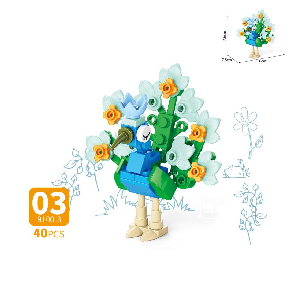 MOC Пазл Животные Строительные блоки Пчела Тигр Лев Жираф Лягушка Крокодилы Лиса Птица Дикий кабан Насекомые Мини DIY Кирпичный конструктор Игрушка Подарок F029