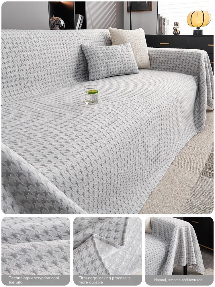 Sofa Cover Summer Universal Non-slip Sofa Mat Cool Feeling Mat Cushion Black Sofa Towel Couch Slipcover for Living Room