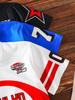 Three-piece set of boys' American retro classic number print jerseys, multi-color trendy loose short-sleeved T-shirts, spring/summer style.