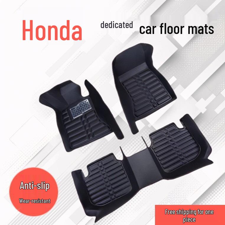 Нескользящие износостойкие кожаные коврики в салон Honda Civic/Fit - Легкая установка, простой стиль