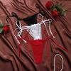 Adjustable Waist Strap Bow Lace Flower Transparent Briefs Female Lingerie Romantic T Panties  Gift