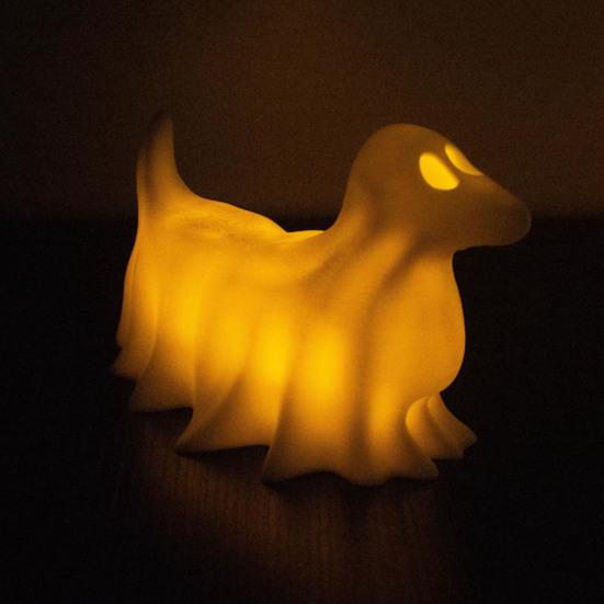 1/4 шт Хэллоуин Призрак Собака Ночной Светильник на Батарейках Смола Щенок Призрак Светодиодная Лампа Домашний Офис Спальня Внутреннее Украшение Орнамент