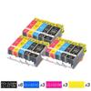 Set of 15 Compatible Canon PGI 520& Ink cartridges;CLI 521 Black and Color for Canon Pixma Printer MP630/980/620/IP3600/4600