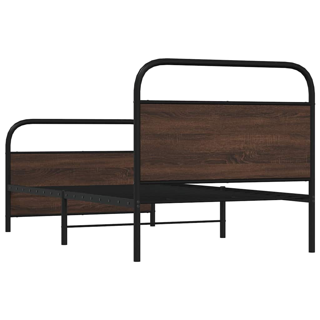 Bed Frame without Mattress 90 x 190 cm Brown Oak Effect