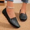 Fashion New Summer Solid Color Fashion Round Toe High Quality Women's Shoes Slip-On Flat Women's Shoes Hollow Soft Sole Women's Shoes