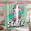 2D flat printing 2pcs Curtain Cute Bunny Skater Kawaii Digital Printed Polyester Drapes Festive Curtains Perfect for Parties and