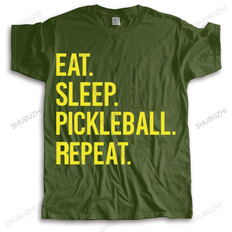 Hot Sale Summer Vintage Print Unisexs Brand Cotton T Shirts Eat Sleep Pickleball Repeat Unisex Tshirt Teenagers Tops Bigger Size